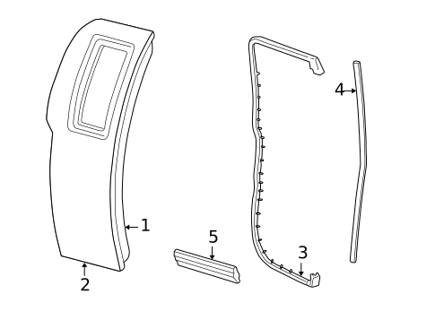 Exterior Trim - Rear Door for 2004 Ford F-150 Heritage #0