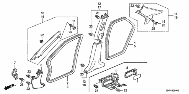 Pillar Garnish for 2007 Honda Accord #0