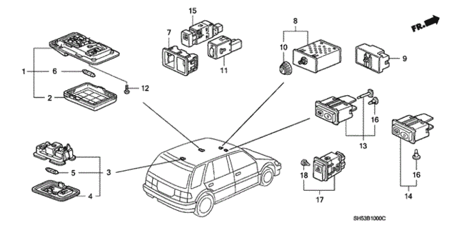 Interior Light - Switch for 1988 Honda Civic #0