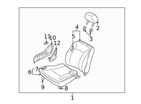 Front Seat Components for 2001 Kia Spectra #1