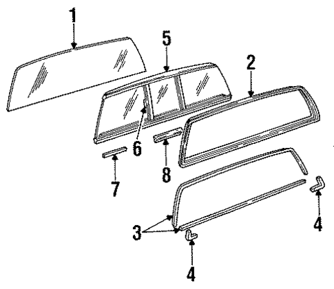Glass & Hardware - Back for 1990 Chevrolet S10 #0