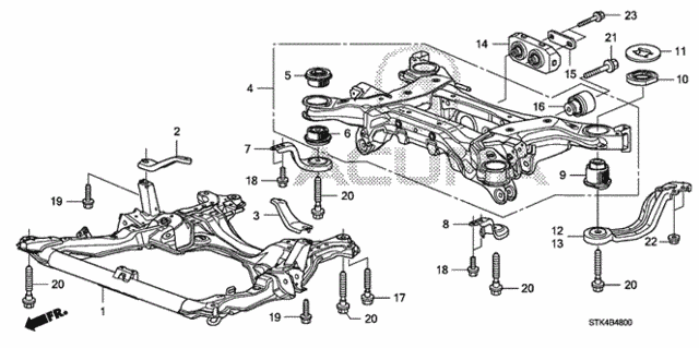 Front Sub Frame - Rear Beam for 2008 Acura RDX #0