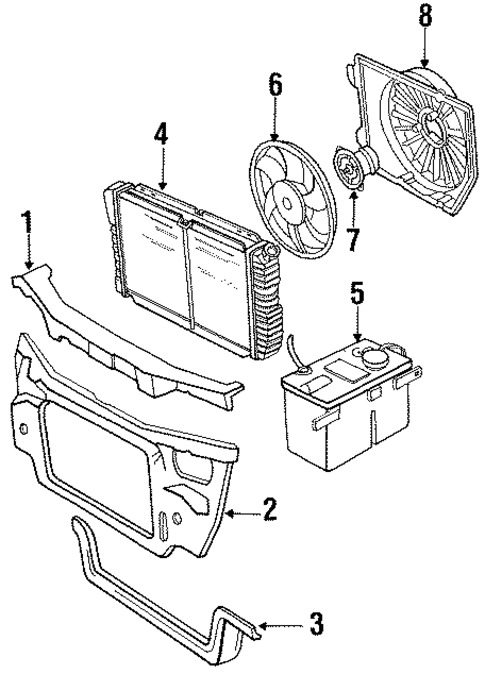 Radiator Support for 1991 Lincoln Continental #0