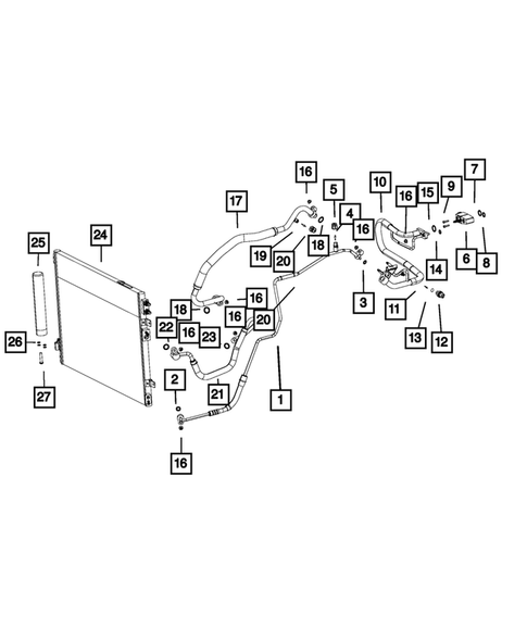 Air Conditioner and Heater Plumbing for 2014 Dodge Charger #0