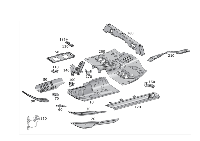 1646100536 - Substructure: Holder for Mercedes-Benz: GL320, GL350, GL450, GL550, GL63 AMG, GLE300d, GLE350, GLE400, GLE43 AMG, GLE450 AMG, GLE550e, GLE63 AMG, GLE63 AMG S, GLS350d, GLS450, GLS550, GLS63 AMG, ML250, ML320, ML350, ML400, ML450, ML500, ML550, ML63 AMG Image image