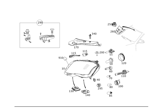 2048206859 - Electrical System: Lamp Unit for Mercedes-Benz Image image
