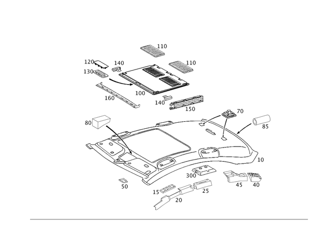 2036907850 - Covering and Lining: Trim, Roof for Mercedes-Benz: C230, C280, C32 AMG, C350, C55 AMG Image image
