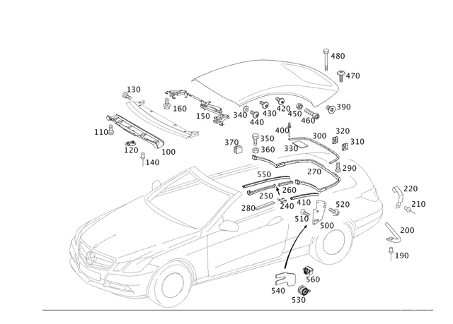 2097740133 - Soft Top: Bracket for Mercedes-Benz Image image