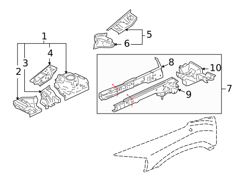 Inner Components for 2007 Mitsubishi Endeavor #0