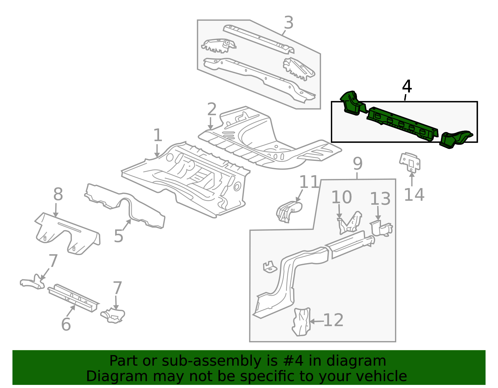 2010-2014 Cadillac CTS Upper Cross-Member 25839274 | Applegate ...