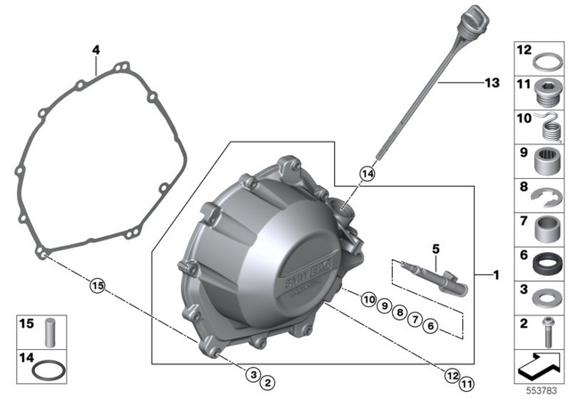 21215B67046 - Engine: Clutch Cover -  for BMW-Motorrad Image