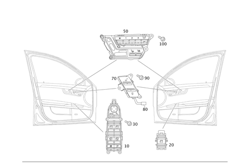Switch in Front Door Lining for 2007 Mercedes-Benz S550 #0