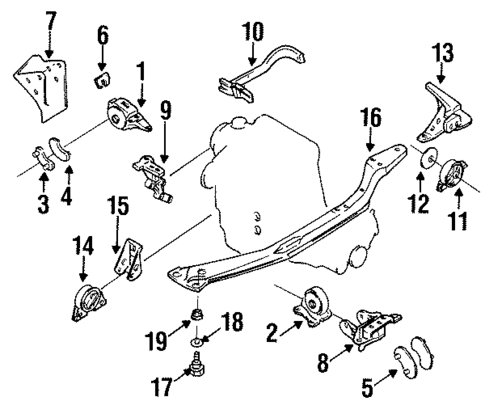 Engine & Trans Mounting for 1995 Nissan Altima #0