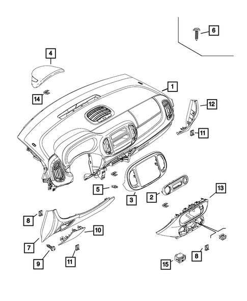 Instrument Panel for 2019 Fiat 500L #1