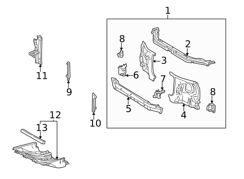 Radiator Support for 2005 Toyota Sequoia #0