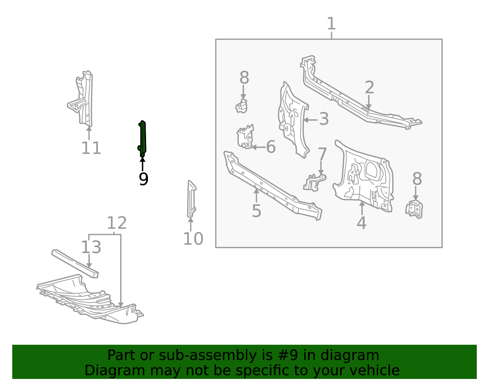 88584-0C010 - Radiator Support Baffle 2001-2007 Toyota Sequoia | Longo ...