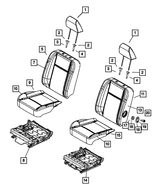 5161064AA - Interior Trim: Headrest Sleeve for Mopar Image