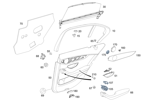 2537301903 - : Door Trim for Mercedes-Benz Image