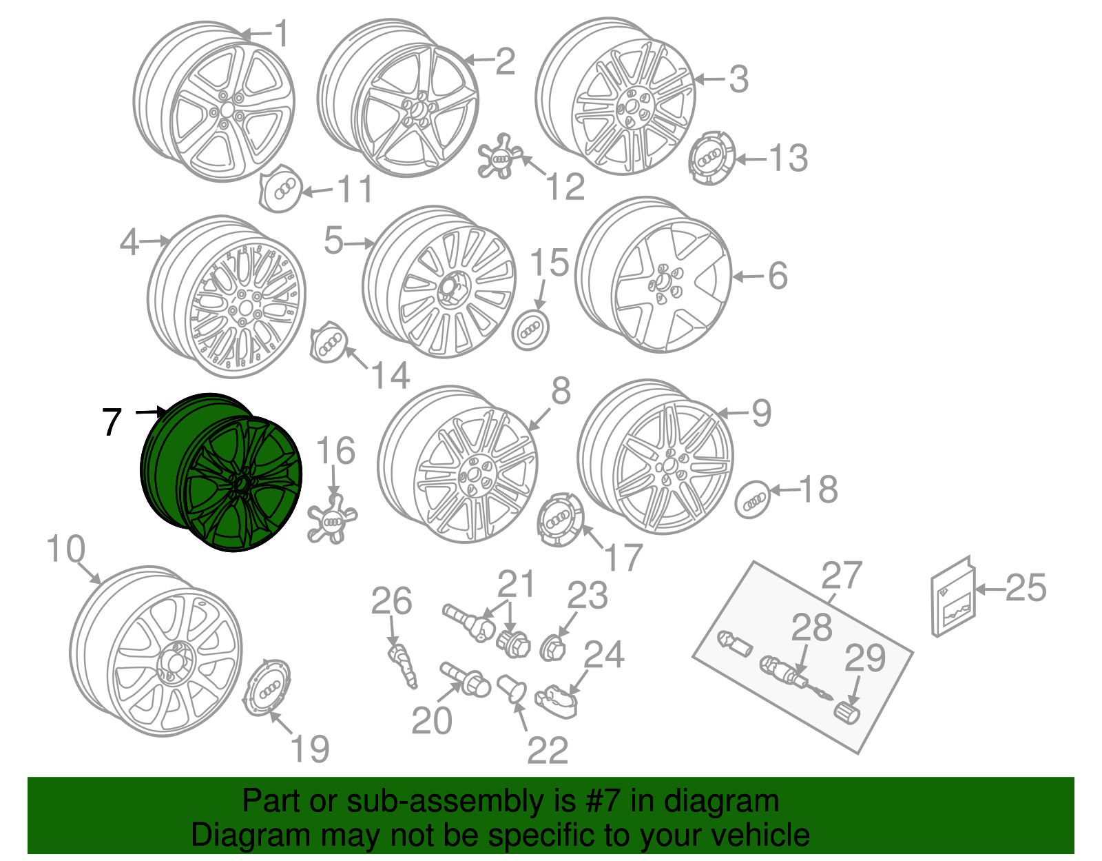 2008-2010 Audi Wheel, Alloy 4E0-601-025-BD | OEM Parts Online