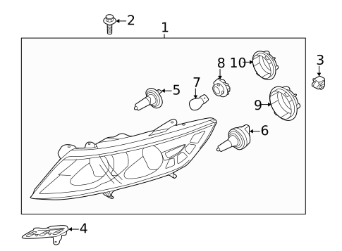 Headlamp Components for 2015 Kia Optima #1