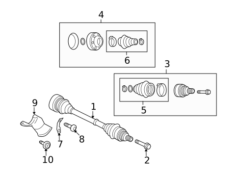 CV Components for 2009 Audi Q5 #1