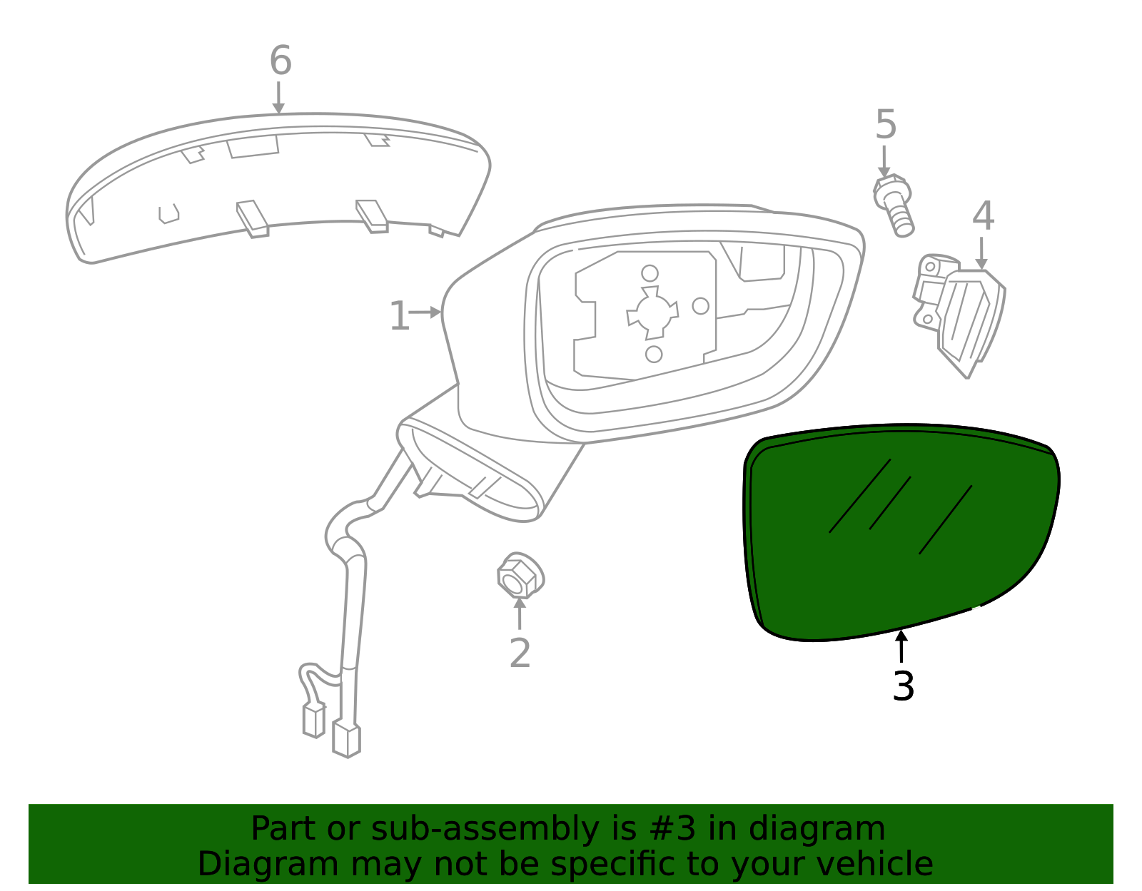 KA0G-69-1G7 - Drivers Side Mirror Glass - 2015-2016 Mazda CX-5