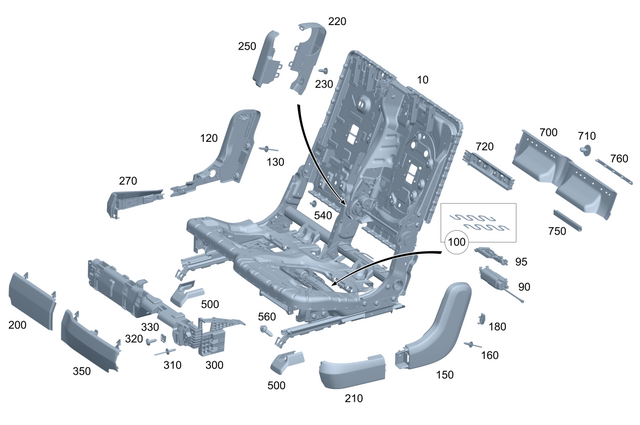 998000200 - Rear Seat: Pneumatic Pump for Mercedes-Benz Image image