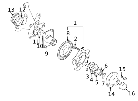 Hubs & Related Components for 2001 Suzuki Vitara #0