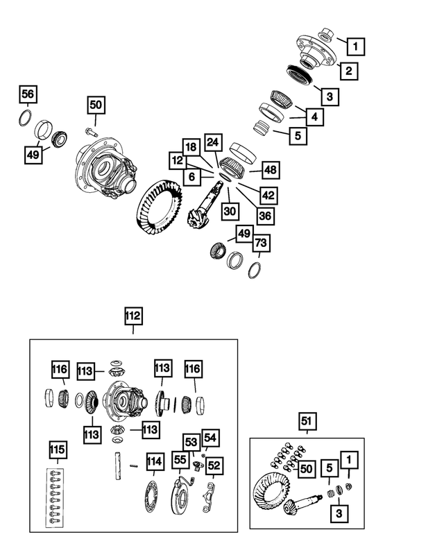 68401159AA - Rear Axle; Dana 220 MM; Differential and Drive Line: Differential Side Bearing Kit for Mopar Image