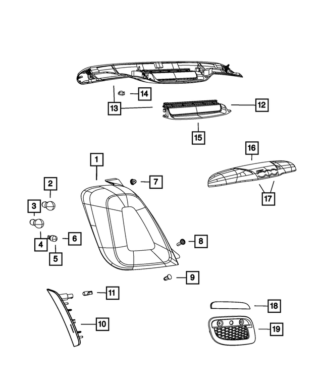 68214448AC - Electrical: Tail Lamp, Right for Mopar Image
