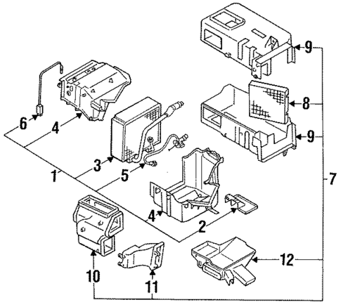 Evaporator & Heater Components for 1993 Nissan NX #0