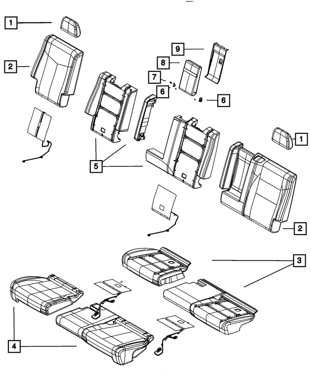 5RV18HL1AB - : Rear Seat Cushion Cover, Right for Mopar Image