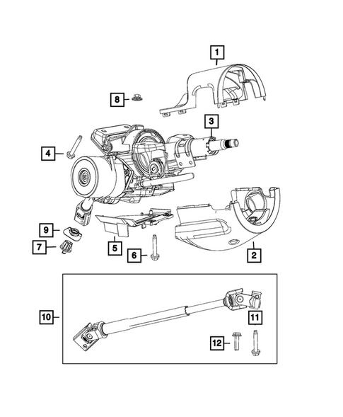 Steering Column and Intermediate Shaft for 2012 Fiat 500 #0