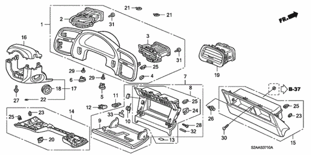Instrument Panel Garnish for 2008 Honda S2000 #0