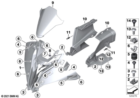 Motorcycle Trim Section, Windshield for 2020 BMW-Motorrad S 1000 RR #3