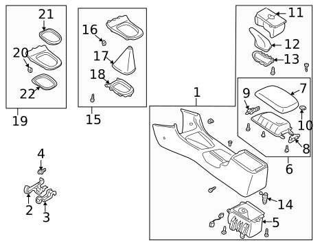 Center Console for 2000 Mazda 626 #0