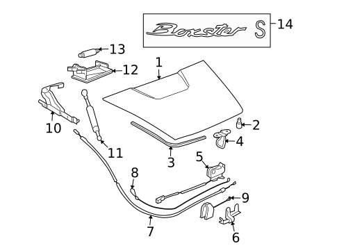 Exterior Trim - Engine Lid for 2008 Porsche Boxster #0