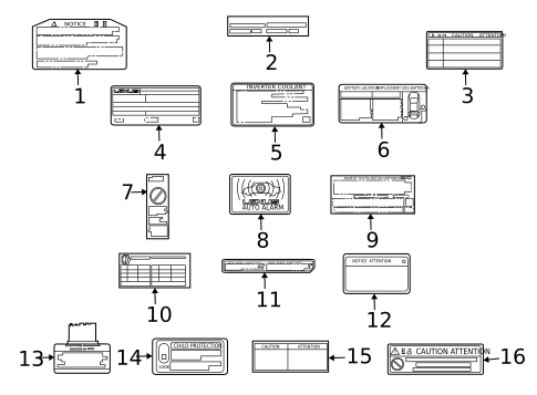 Labels for 2010 Lexus HS250h #0