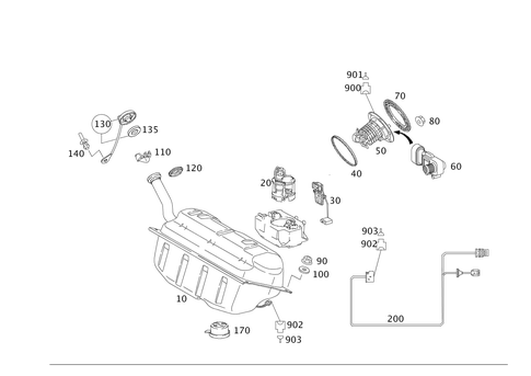 Fuel Tank with Detachable Parts for 2008 Mercedes-Benz SLK280 #0