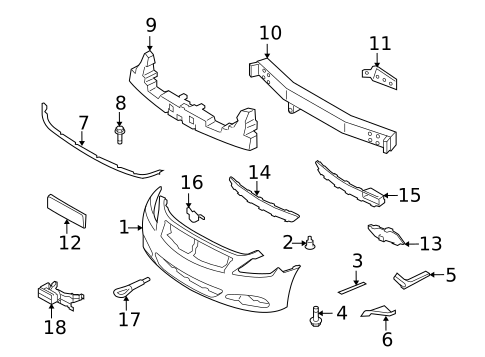 Bumper & Components - Front for 2010 INFINITI G37 #1