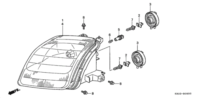 Headlight for 2000 Honda Prelude #0