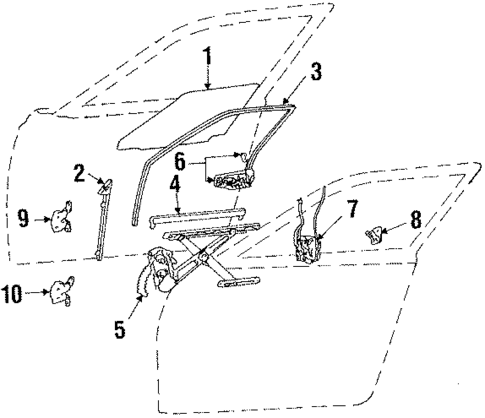 Glass - Front Door for 1986 Toyota Tercel #1