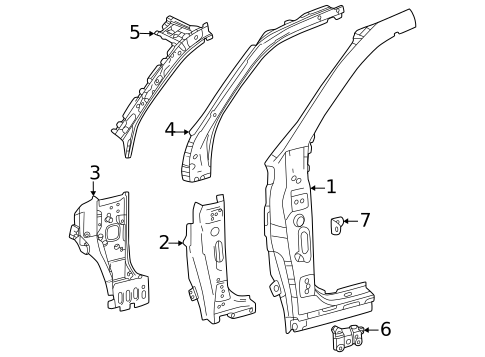 Hinge Pillar for 2023 Lexus LX600 #0