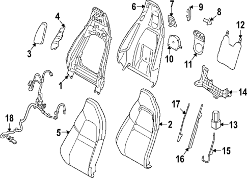 Front Seat Components for 2022 Porsche 911 #0