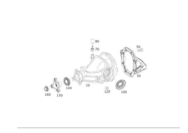 2133500701 - Rear Axle: Rear Axle Differential for Mercedes-Benz: E300, E350, E43 AMG, SL400, SL450 Image image
