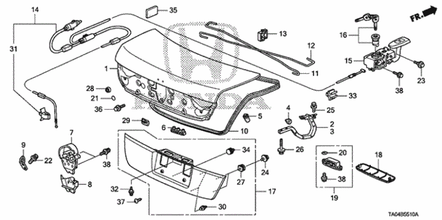 Trunk Lid (1) for 2010 Honda Accord #0