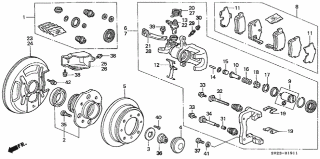 Rear Brake (Disk) (2) (Akebono) for 1997 Honda Accord #0