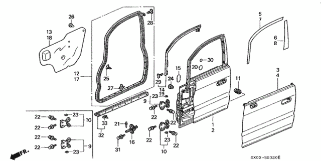 Front Door Panels for 1998 Honda Odyssey #0