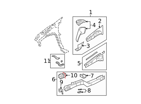 Structural Components & Rails for 2006 Buick Rendezvous #0