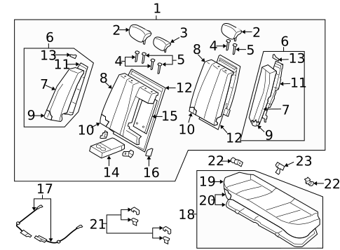Rear Seat Components for 2009 Hyundai Elantra #0
